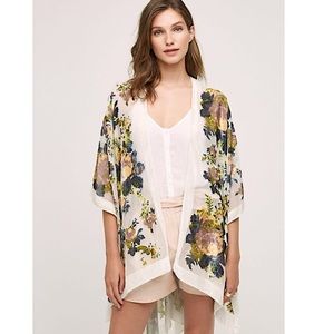 Anthropologie Terceira Floral Velvet Kimono
